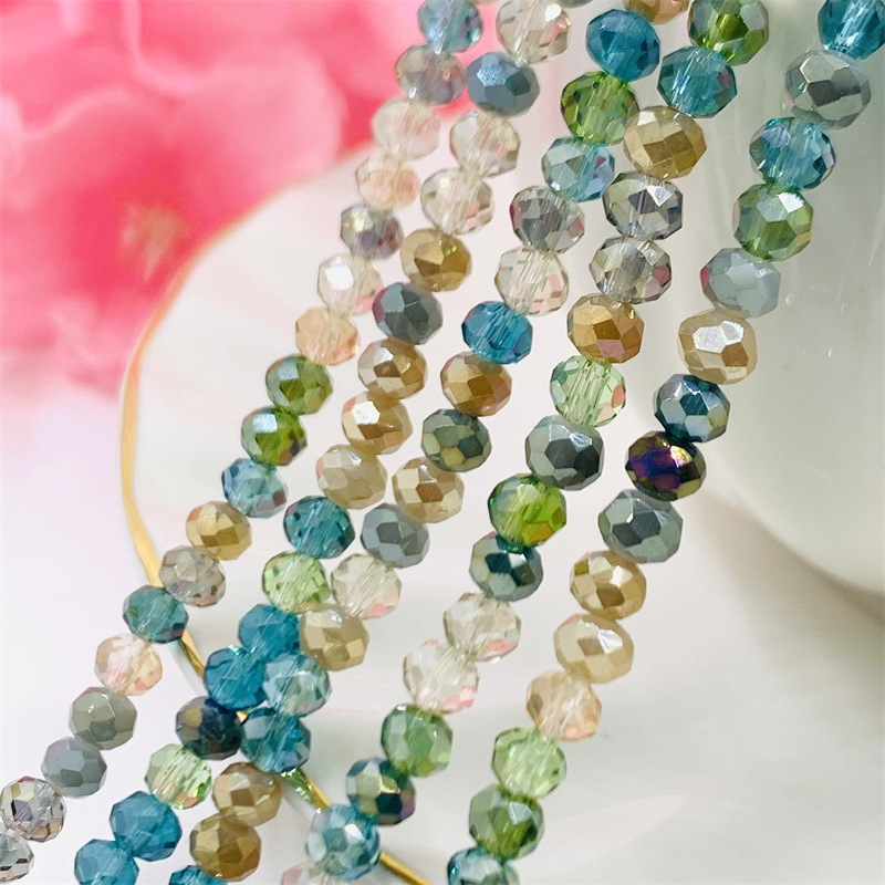 3:Blue green transparent white mixed color