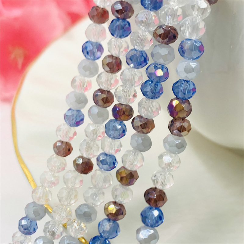 12:Blue Brown transparent white mixed color