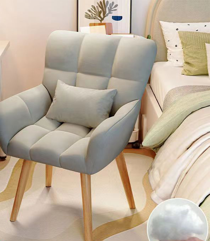 [solid wood upgraded fixed model] light gray refreshing breathable velvet latex