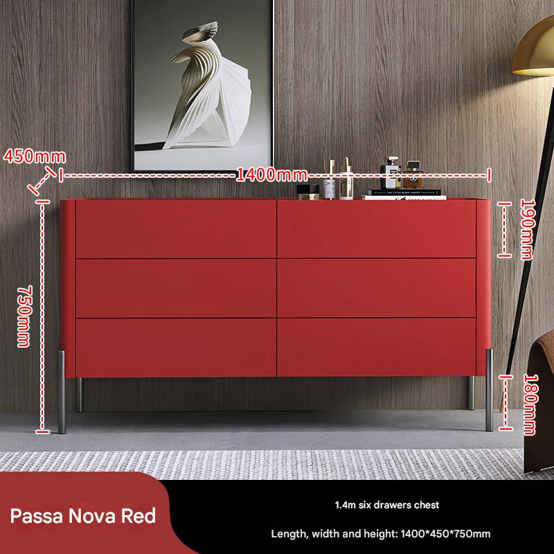 Senna six-drawer cabinet (pasanova red)