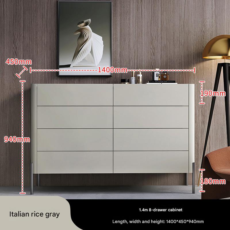 Senna eight-drawer cabinet (Italian beige gray)