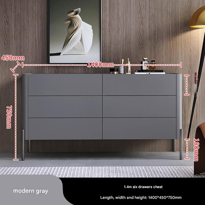 Senna six-drawer cabinet (modern Gray)