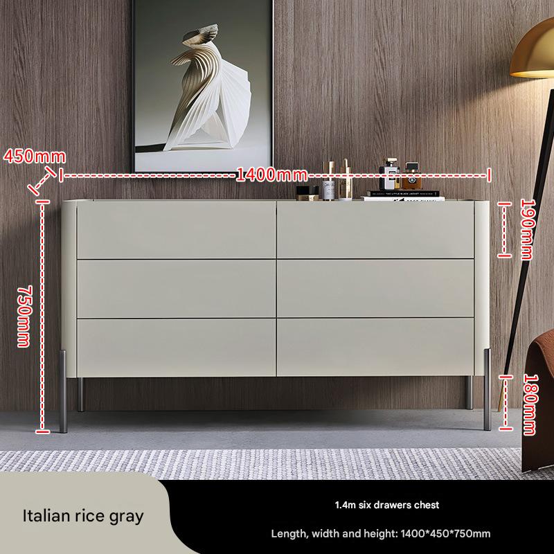 Senna six-drawer cabinet (Italian beige gray)