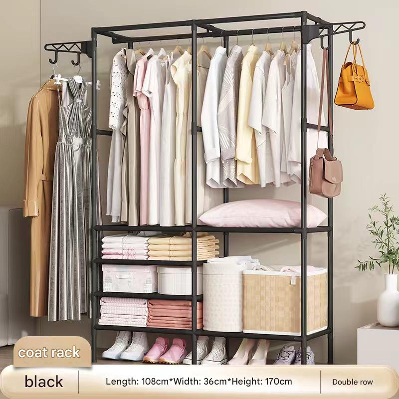 Luxury upgraded double row black coat rack