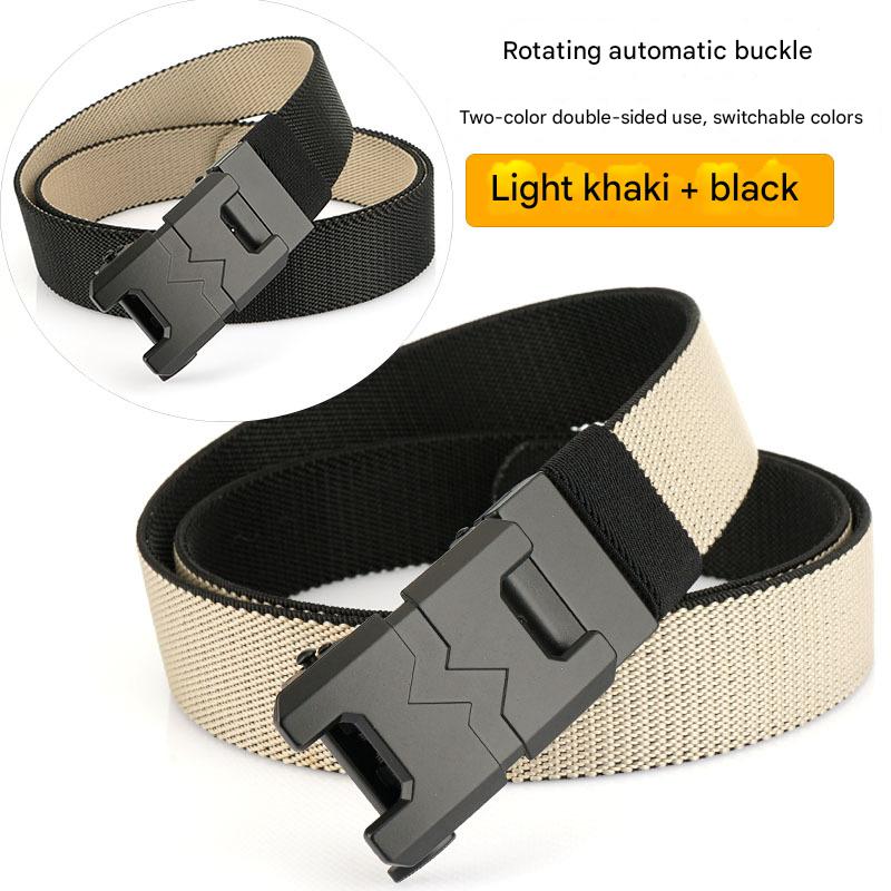 Double-sided elastic light khaki   black