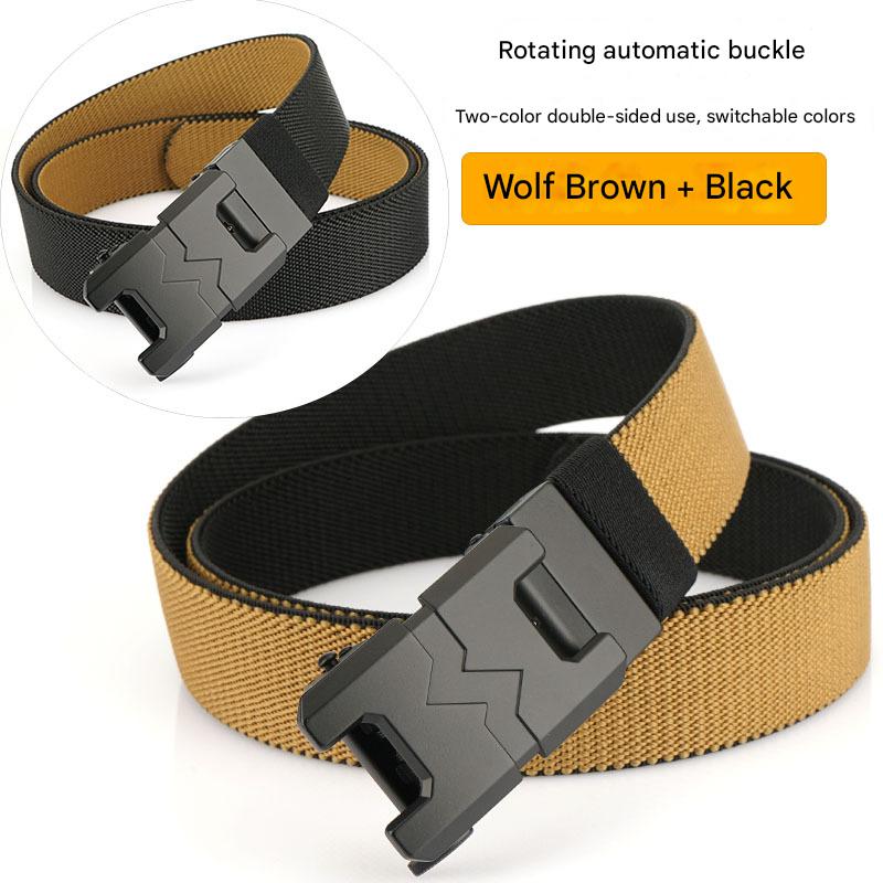 Double-sided elastic wolf brown   black