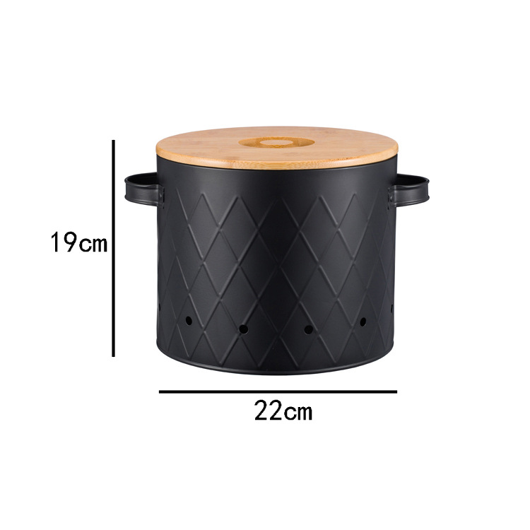 Mesh black groove bamboo cover large bucket (single)