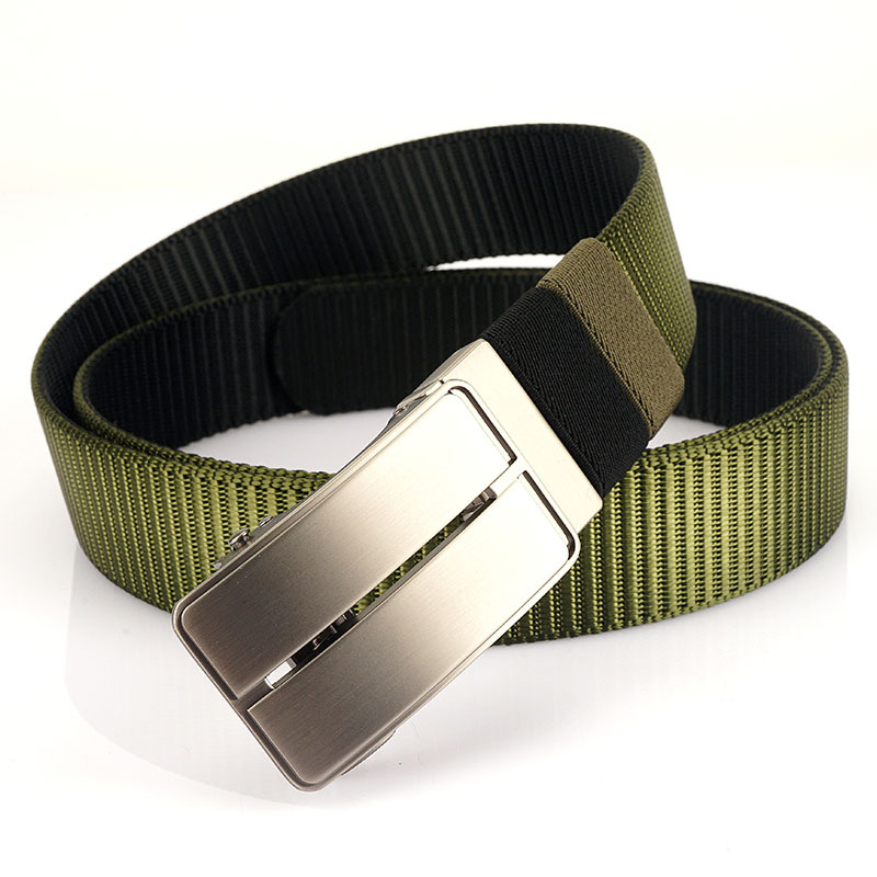 Silver Buckle-Black/Army Green