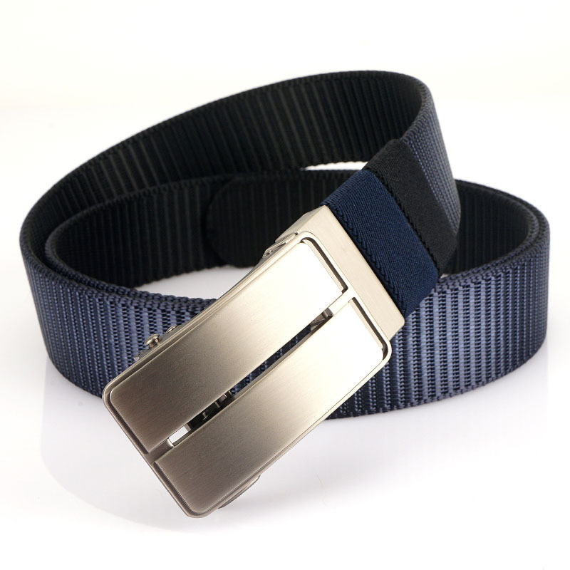 Silver buckle-Black/Sapphire Blue