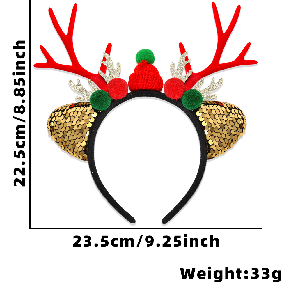 Green ball christmas hat red antlers