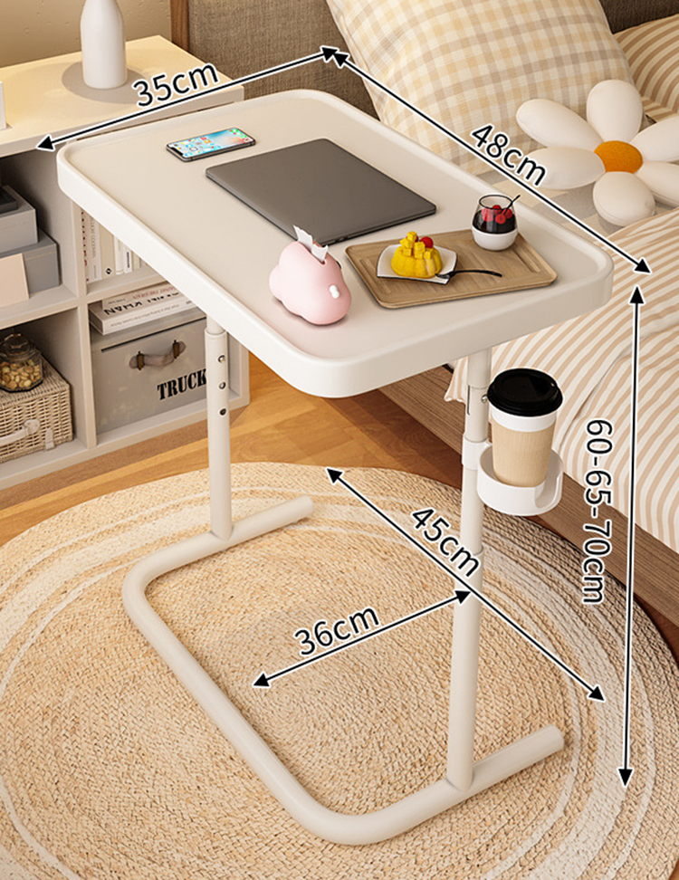 Plastic table/white cup holder [three-speed tilt can be raised and lowered]]
