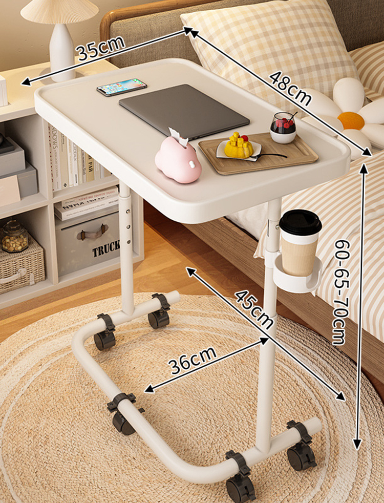 Plastic table/white universal wheel cup holder [three-speed tilt can be raised and lowered]]