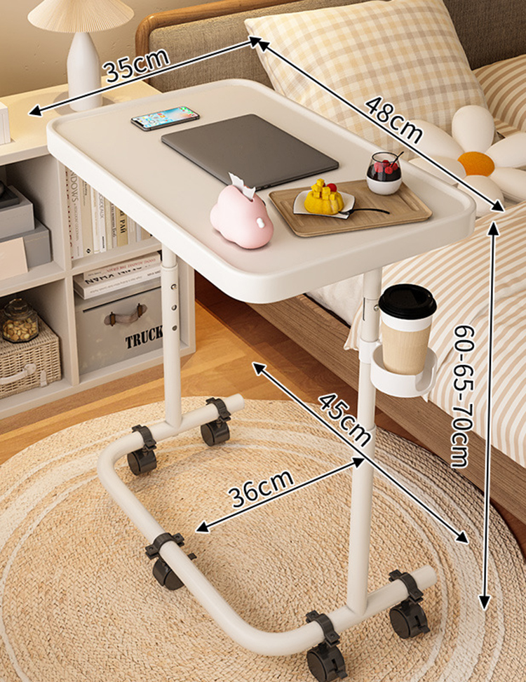 Wooden table board/white universal wheel cup holder [three-gear tilt can be raised and lowered]]