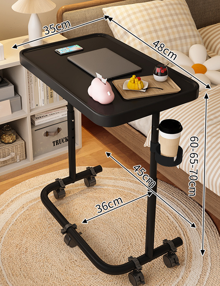 Wooden table board/black universal wheel cup holder [three-gear tilt can be raised and lowered]]