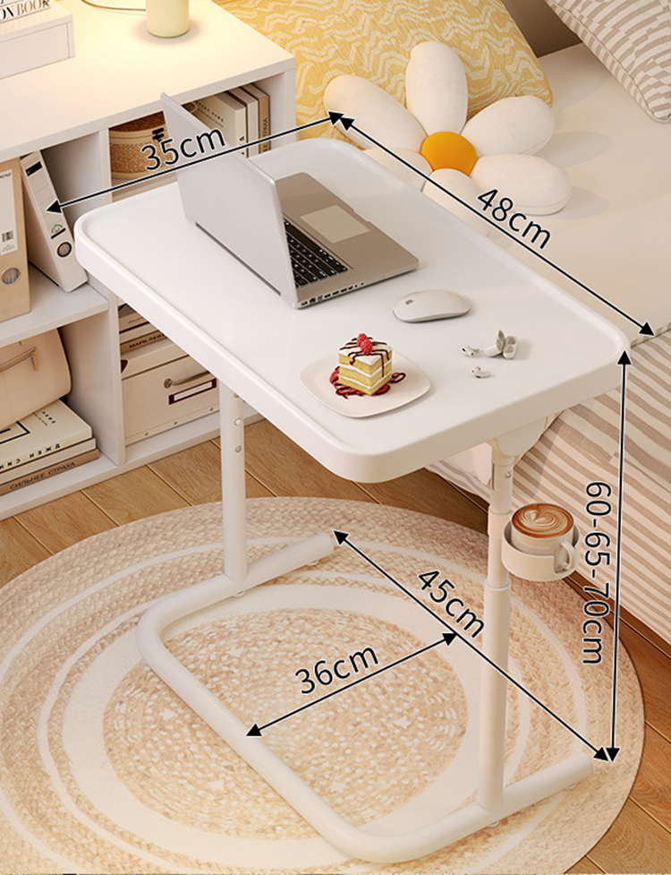 Wrought Iron Baking Paint Table Board-Absorbable Magnet/white cup holder [third gear tilt can be raised and lowered]]