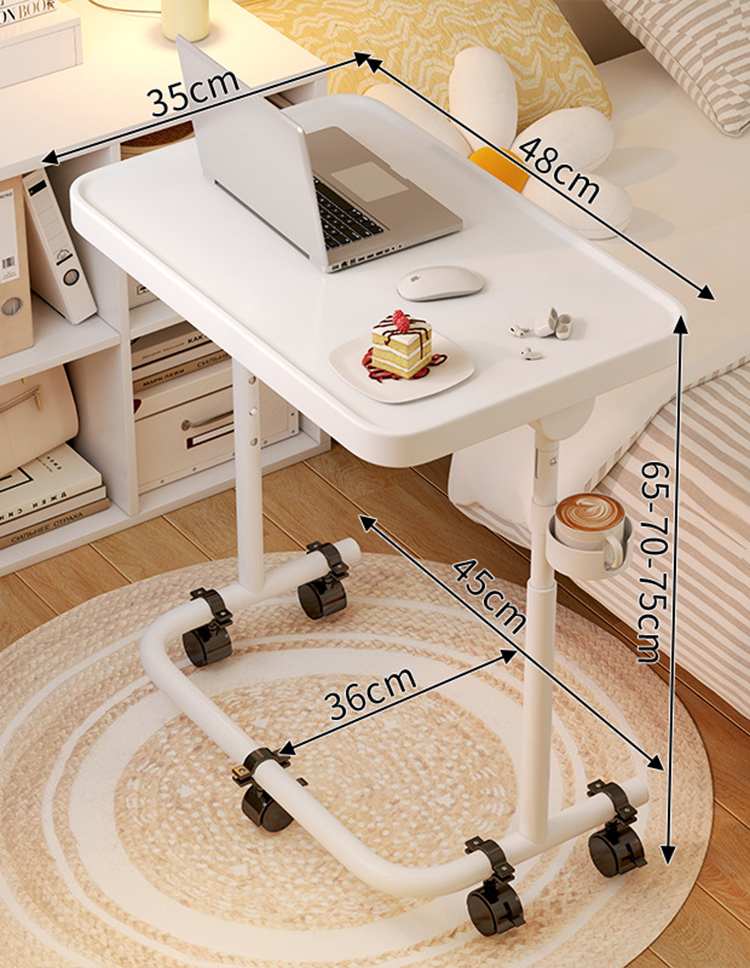 Wrought Iron Baking Paint Table Board-Absorbable Magnet/White Universal Wheel Cup Holder [Third Gear Tilt Liftable]]