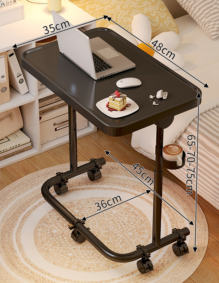 Wrought Iron Baking Paint Table Board-Absorbable Magnet/Black Universal Wheel Cup Holder [Third Gear Tilt Liftable]]