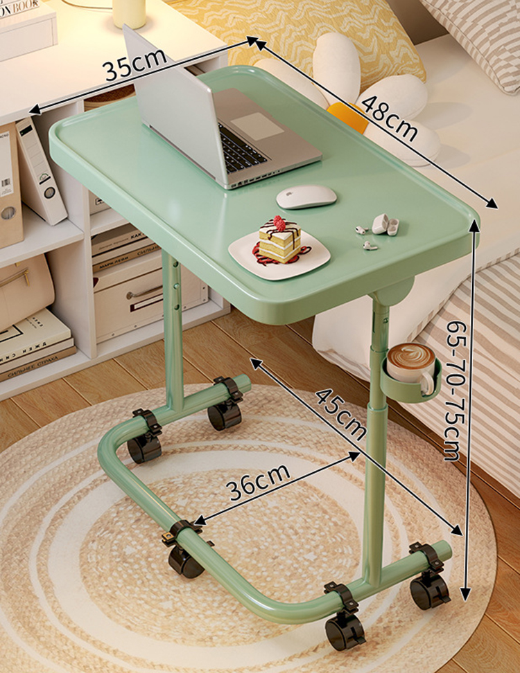 Wrought Iron Baking Paint Table Board-Absorbable Magnet/Green Universal Wheel Cup Holder [Third Gear Tilt Liftable]]