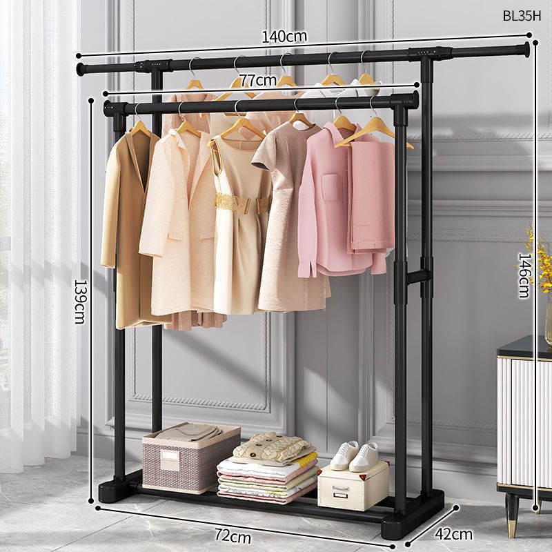 140CM black double rod extended single rod