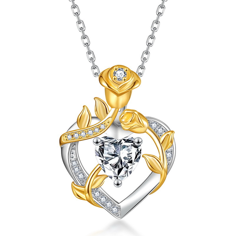 [white zirconium] april necklace 17.7inch