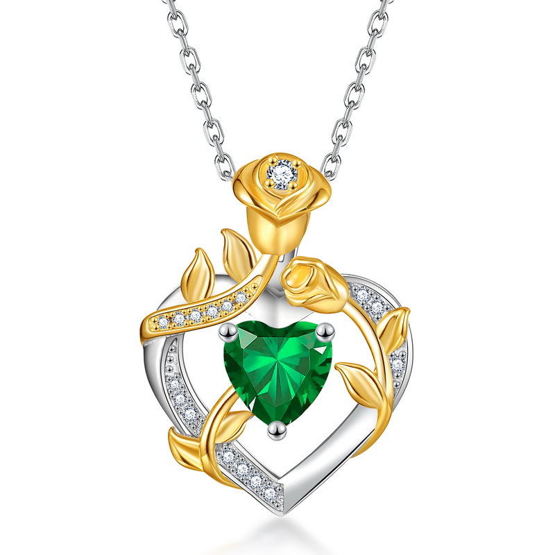 [green zirconium] may  necklace 17.7inch