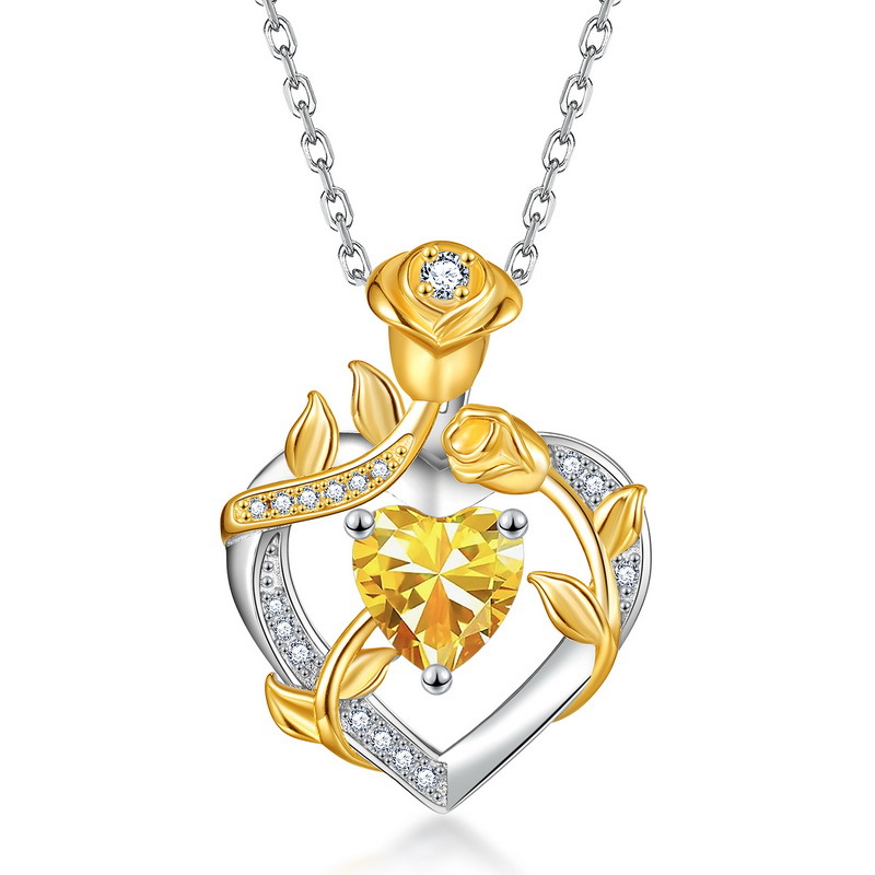 [golden zirconium] november necklace 17.7inch