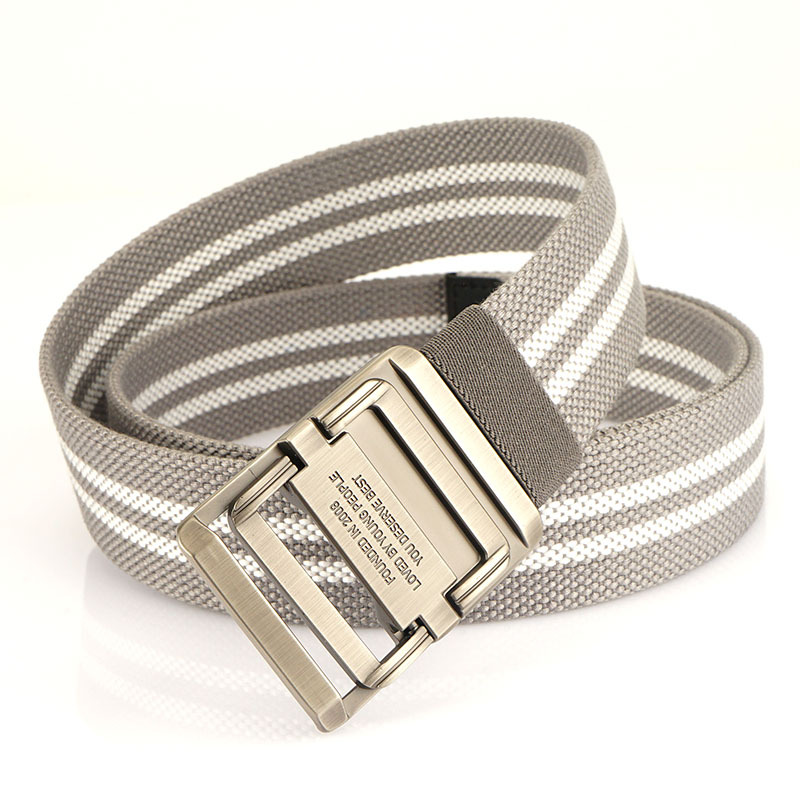 Silver Buckle-Twill Canvas Grey White