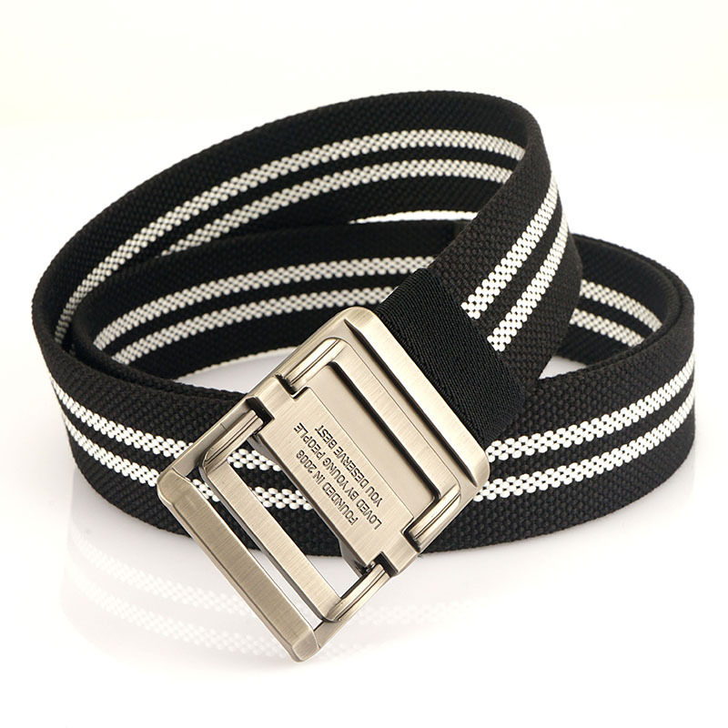 Silver Buckle-Twill Canvas Black White
