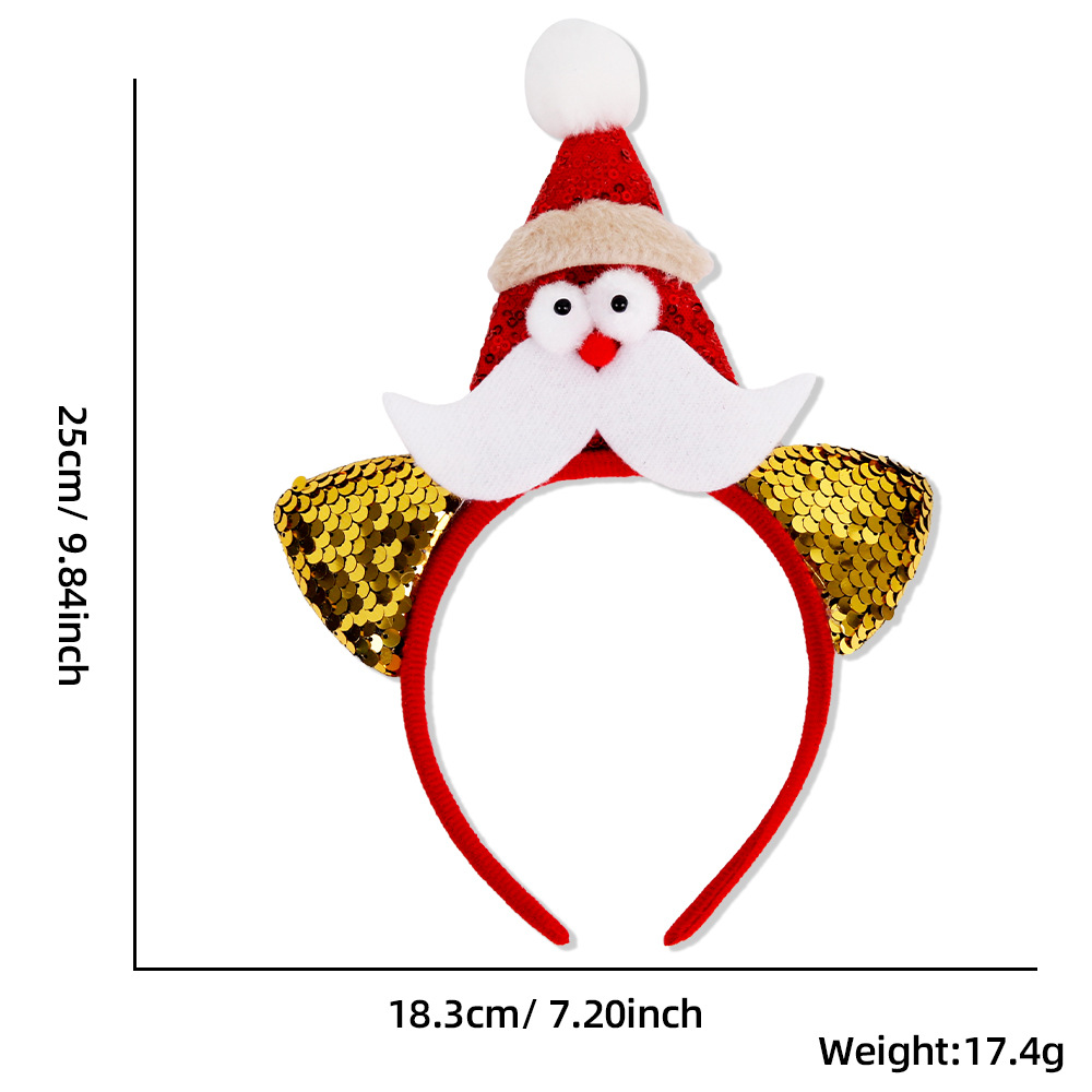Red Christmas hat with golden ears