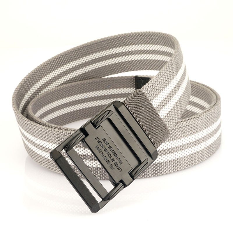 Black Buckle-Twill Canvas Grey White