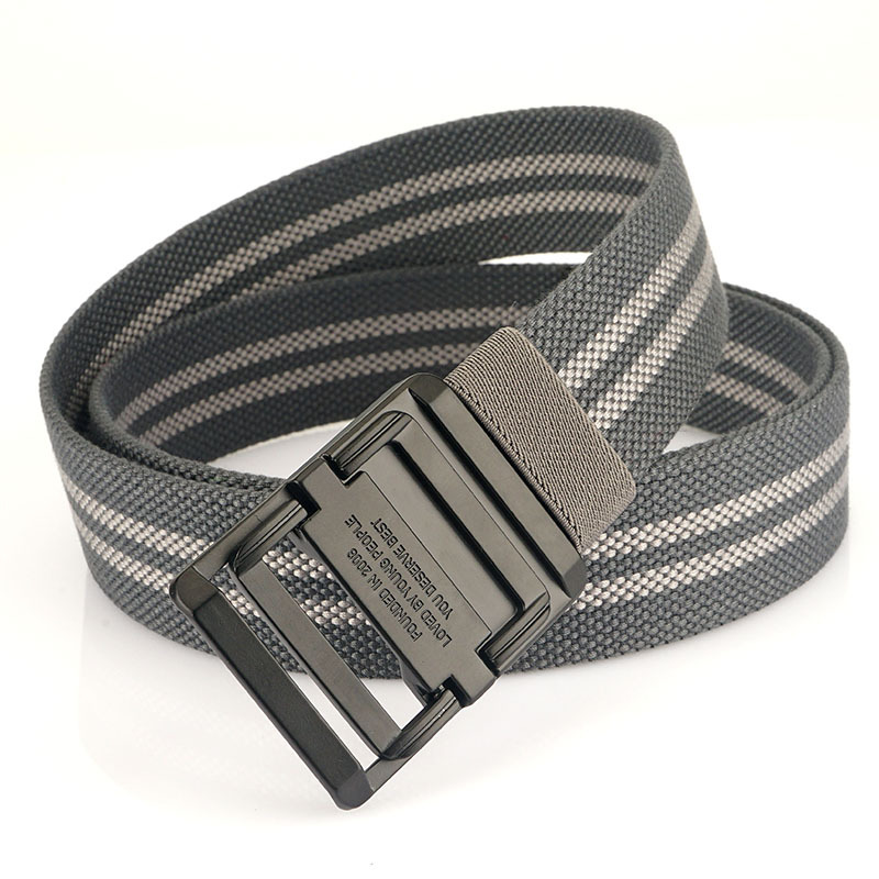 Black Buckle-Twill Canvas Dark Grey Between Light Grey