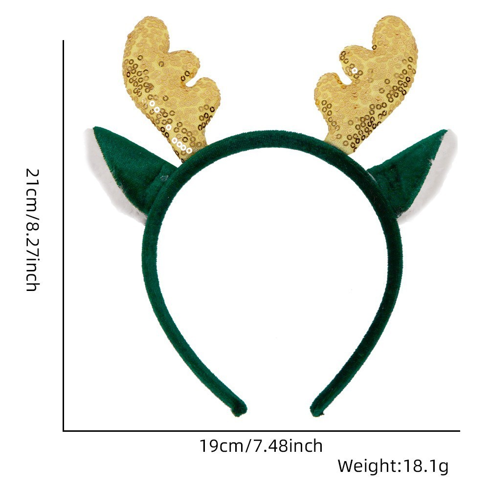 Golden horn green headband