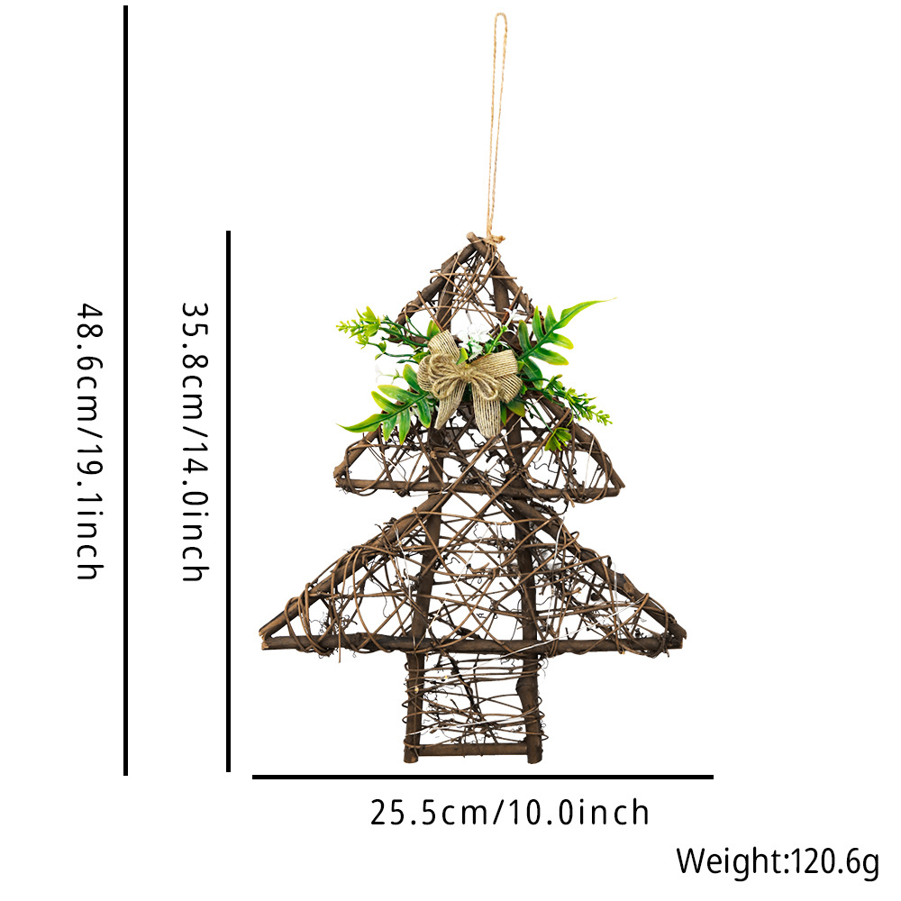Christmas tree wooden ornaments (warm lights)
