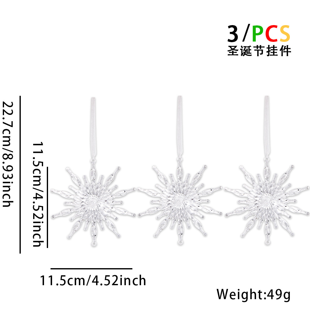 Sun snowflake pendant (pack of 3)