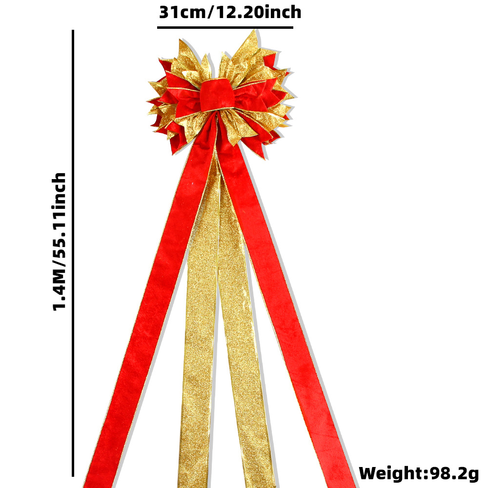 Red gold tree top large bow