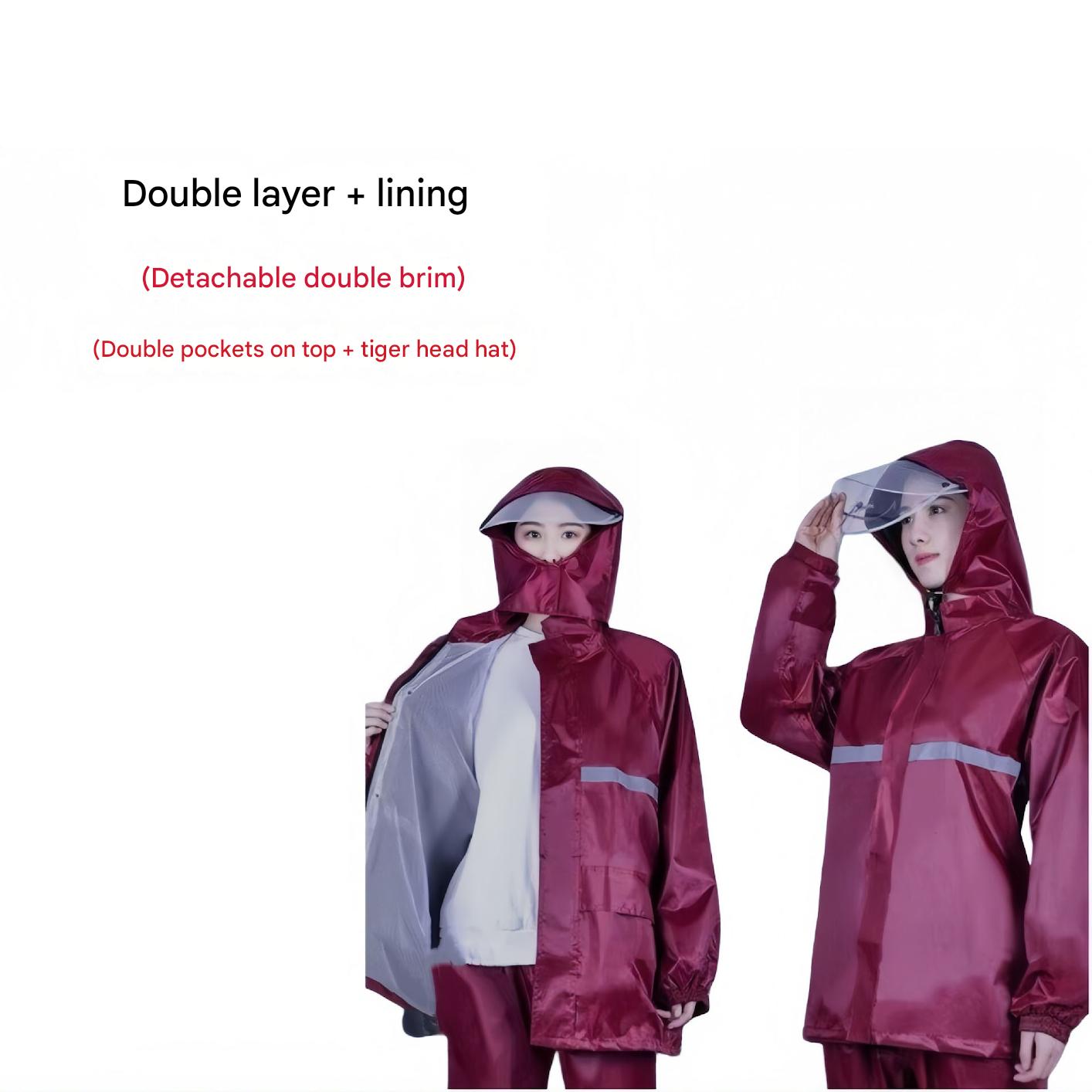 Jujube red double layer [lining   pocket]/thickened