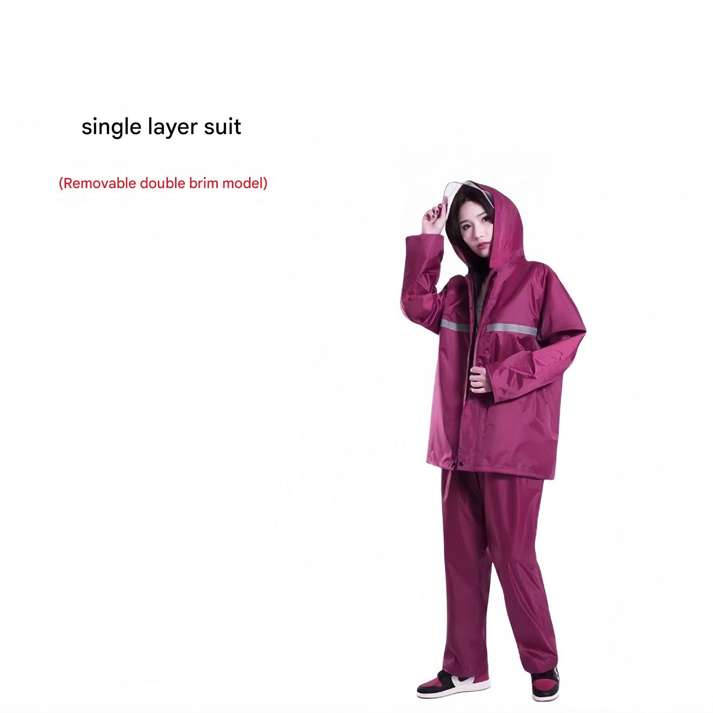 Single-layer [double brim/detachable] Bordeaux suit/thickened