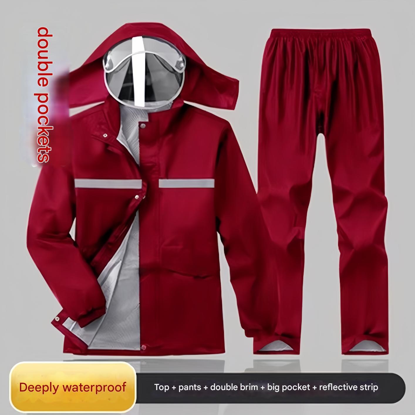 Purplish red/Double layer (lining   double pocket) upgrade