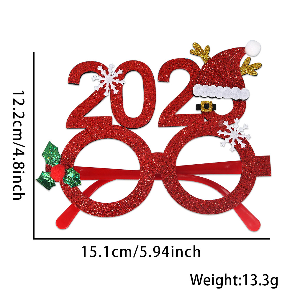 Santa hat red 2026 glasses
