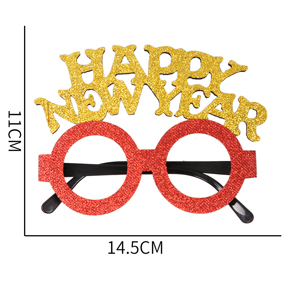 Christmas gold letter glasses