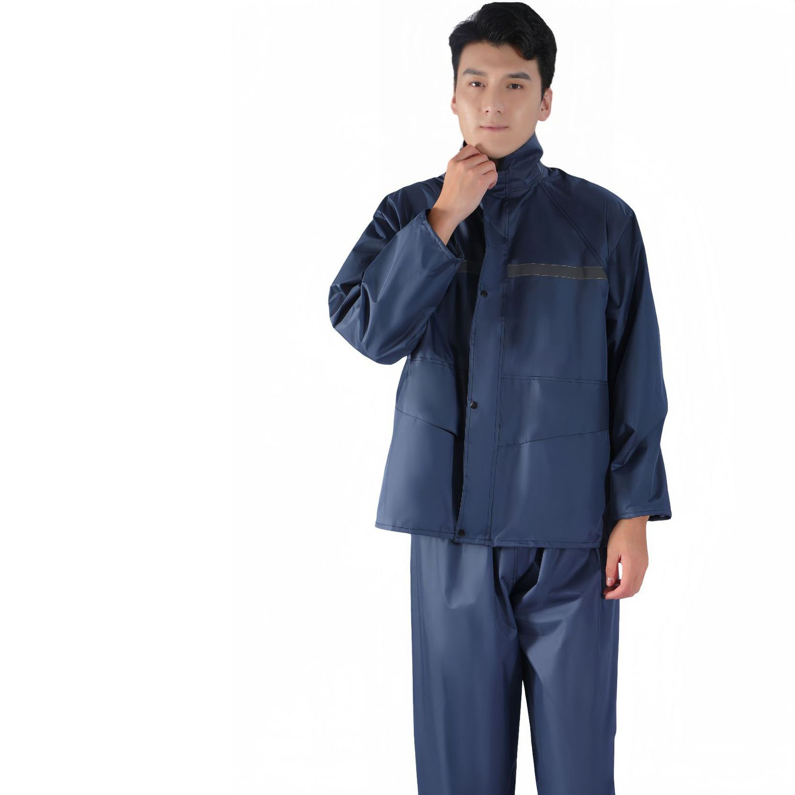 Pongee/navy blue double-layer flagship model (lining   double pockets)