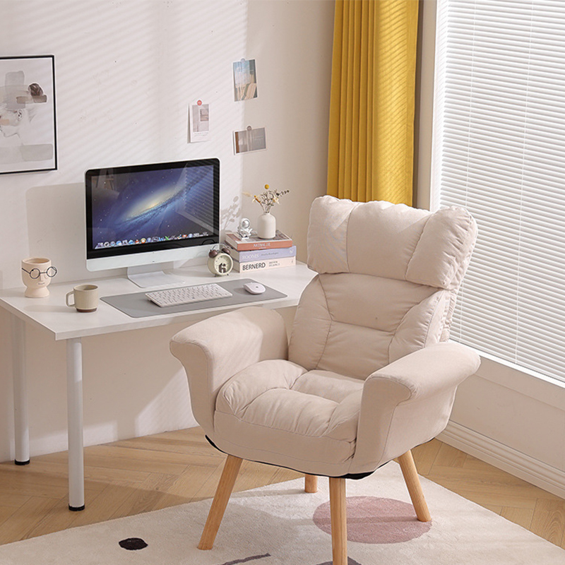 Off-white solid wood feet (cotton and linen)