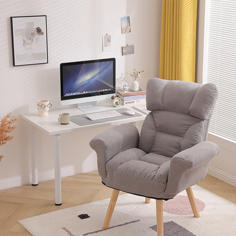 Light Gray-solid wood feet (cotton and linen)