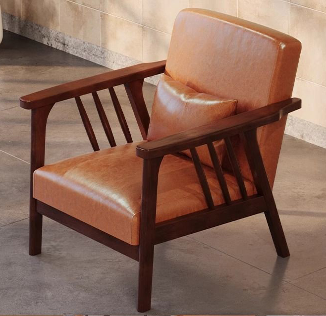 Walnut Single Chair-Brown