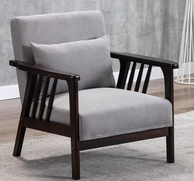 Black Single Chair-Light Gray