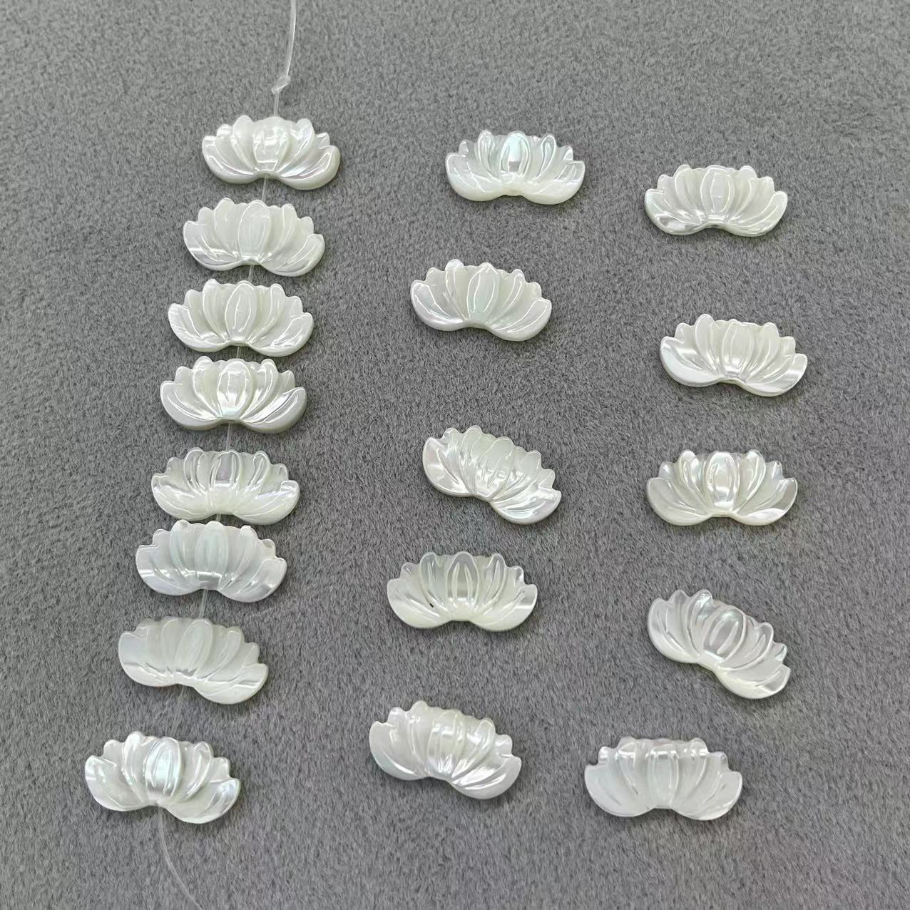White shell lotus flower 8*16MM