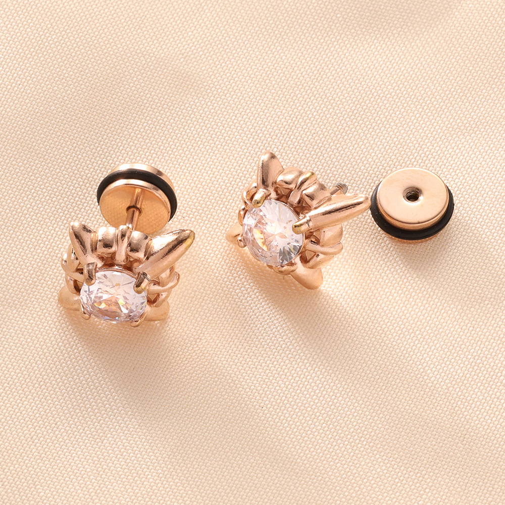 7:Rose gold white zirconia