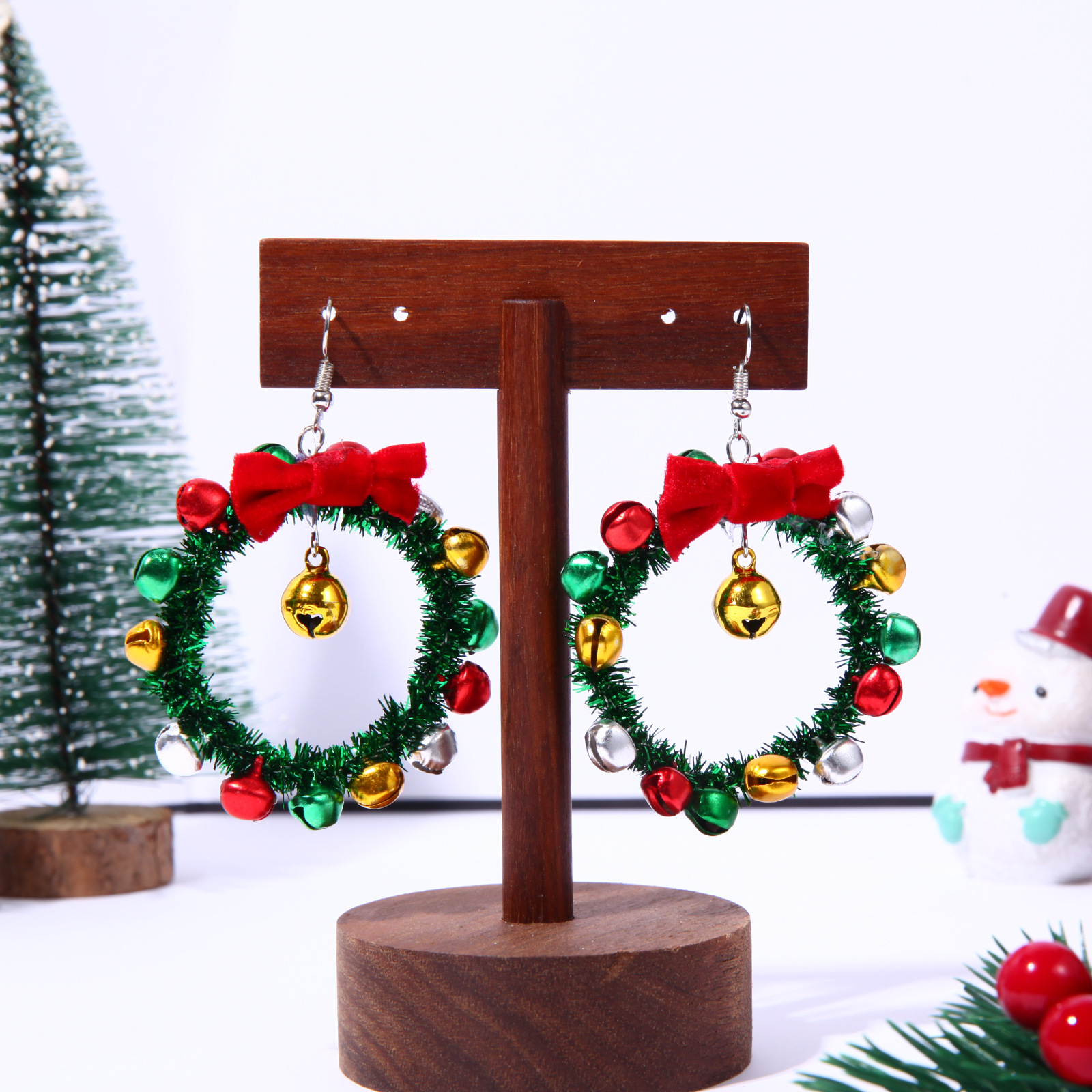 1:177. Bow grass ring bell earrings