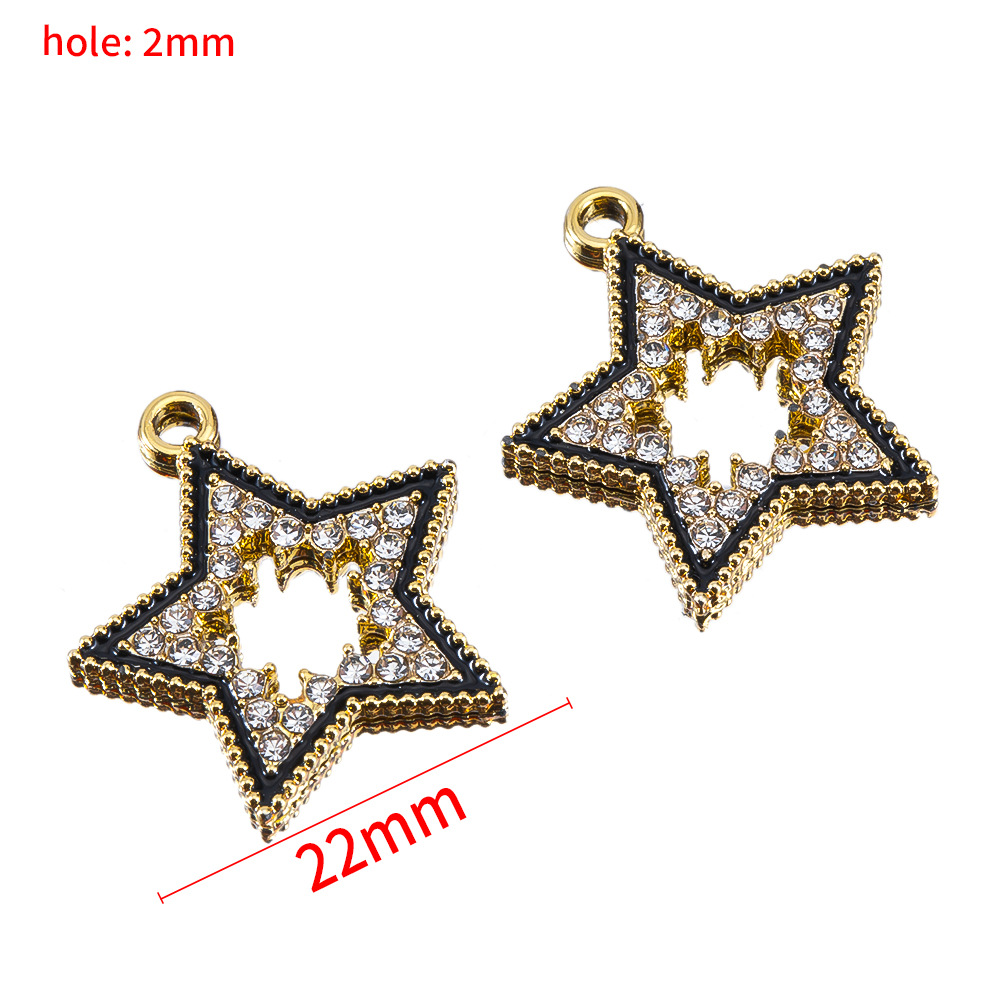 8:Black edge star pendant-kc gold