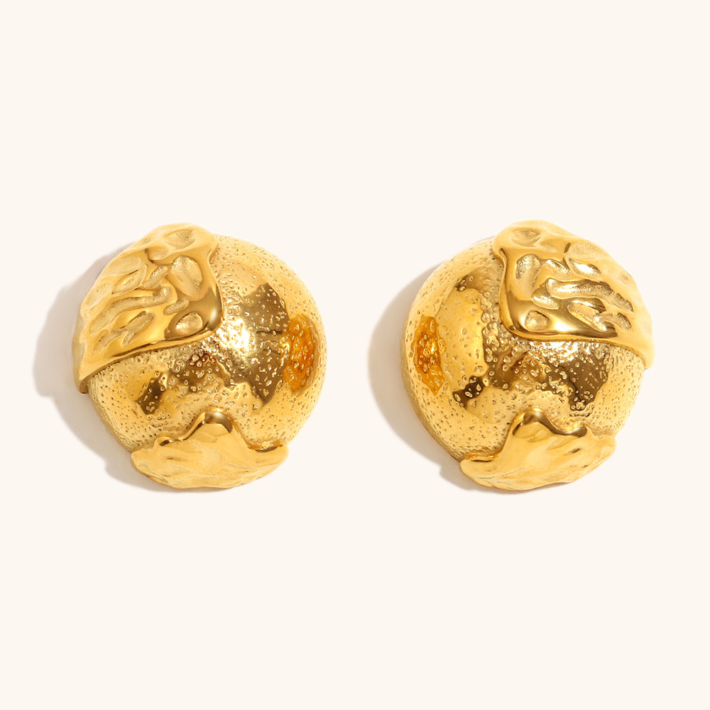 5:球形浮雕耳钉-金色